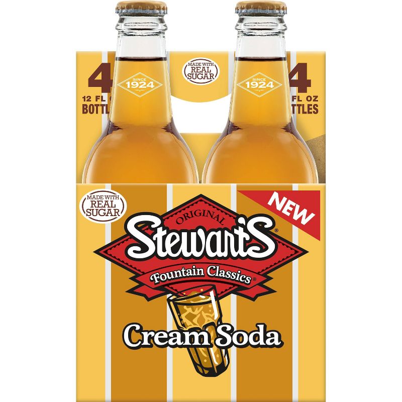 Stewart's Cream Soda Made with Sugar - 4pk/12 fl oz Glass Bottles, 3 of 7