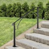VEVOR Handrails for Outdoor Steps, Fit 3 or 4 Steps Outdoor Stair Railing, Arch#3 Wrought Iron Handrail, Flexible Porch Railing, Black - 2 of 4