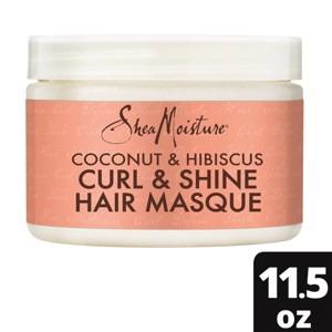 SheaMoisture Coconut & Hibiscus Curl & Shine Hair Mask For Naturally Curly Hair - 11.5oz - 1 of 4