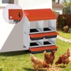 Chicken Nesting Box, 3 Compartment Roll Away Design for High-Volume Egg Collection and Easy Wall Mounting with Metal Legs - 3 of 4