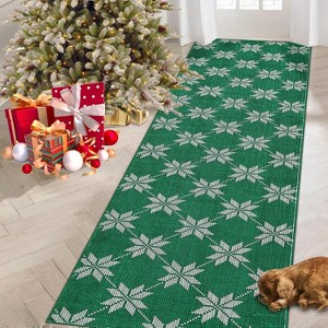 Christmas 2'x3' Entryway Rug Machine Washable Rugs Indoor Door Mat Front Door Rug Snowflake - 1 of 4