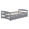 Twin Platform Bed with Headboard, End Board & Trundle, Pine Wood Frame, No Box Spring Needed - 2 of 4