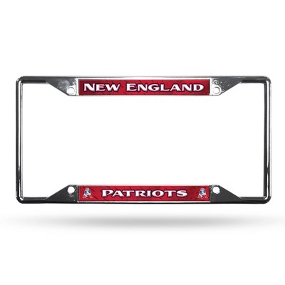 NFL New England Patriots View Chrome License Plate Frame Cover