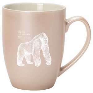 Elanze Designs 10 Ounce Ceramic Decorative Laser Engraved Giftable Novelty Tea Coffee Cup Mug Precious Pearl Gorilla Caring Strong Courageous Bold - 1 of 4