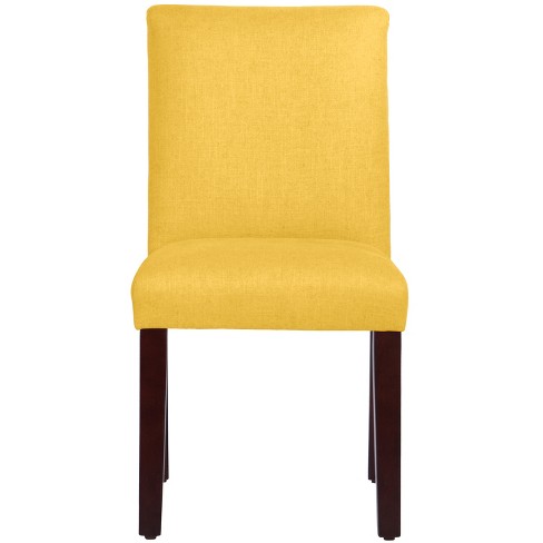 Parsons Dining Chair Yellow Linen, Yellow Parsons Dining Chair