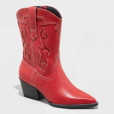 Ladies red outlet boots