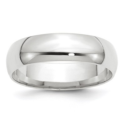 Black Bow Jewelry 2mm to 6mm 14K White Gold Lightweight Domed Comfort Fit Band