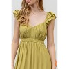 August Sky Women's Ruched Layered Ruffle Sleeve Midi Dress - 4 of 4