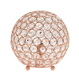 8" Elipse Medium Contemporary Metal Crystal Round Orb Table Lamp - Lalia Home - 1 of 4