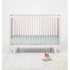 Bacati - Floral Aqua Muslin 100 percent Cotton Universal Baby US Standard Crib or Toddler Bed Fitted Sheet - 4 of 4