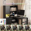 NicBex L-Shaped Corner Home Office Desk with Hutch&LED Lights,Power Outlets,Modern Computer Desk Study Table for Writing,Home Workstation - 3 of 4