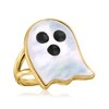 Ross-Simons Mother-Of-Pearl and Black Enamel Ghost Ring in 18kt Gold Over Sterling - 4 of 4