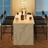 Jojoka Dining Bar Table Set for 2 with 3 Storage Shelves,Pub Bar Counter Table with 2 Footrest Chairs - 2 of 4