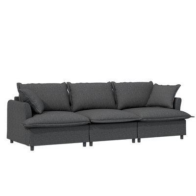 SKRAN 94*35" 3 Seater Chenille Cloud Couch,Wide Seat with Throw Pillows,Upholstered Indoor Furniture for Living Room,Bedroom,Apartment