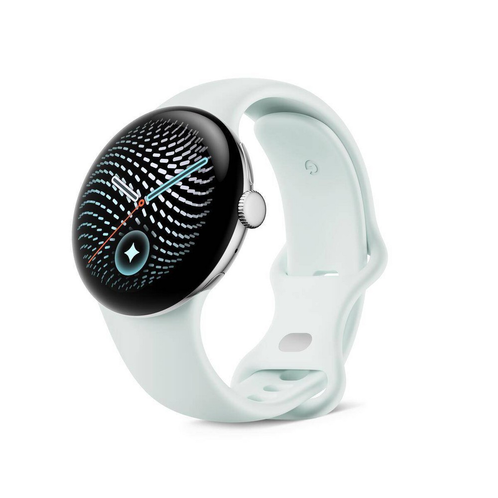 Google Pixel Watch 5 LTE 45mm Smartwatch with Health and Fitness Tracking and Gemini - Silver Aluminum, Fog Active Band