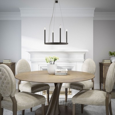 Bronze 5-Light Candle Chandelier with Steel Frame