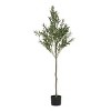 GlasFlength Artificial Plants Artificial Rubber Tree Artificial Olive Tree Faux Plants for Indoor Home Decoration, Green, 31"*31"*66" - 2 of 4