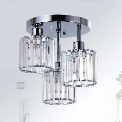 Semi Flush Mount Ceiling Light,3-Light Pendant Light,Chandelier With Clear Crystal Shades,Ceiling Lights Light Fixtures -The Pop Home