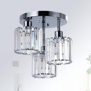 Semi Flush Mount Ceiling Light,3-Light Pendant Light,Chandelier With Clear Crystal Shades,Ceiling Lights Light Fixtures -The Pop Home - 1 of 4