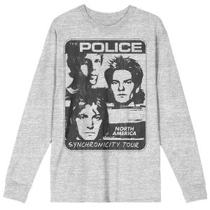 The Police North American Synchronicity Tour Crew Neck Long Sleeve Athletic Heather Adult Tee - 1 of 2