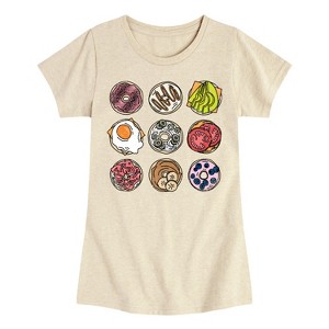 Girls' - Instant Message - Bagel Grid Fitted Short Sleeve Graphic T-Shirt - 1 of 4