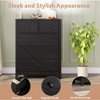 Dresser for Bedroom, Tall 5 Drawer Dresser with Deep Drawers & Metal Knobs, Modern Wooden Double Chests - 4 of 4