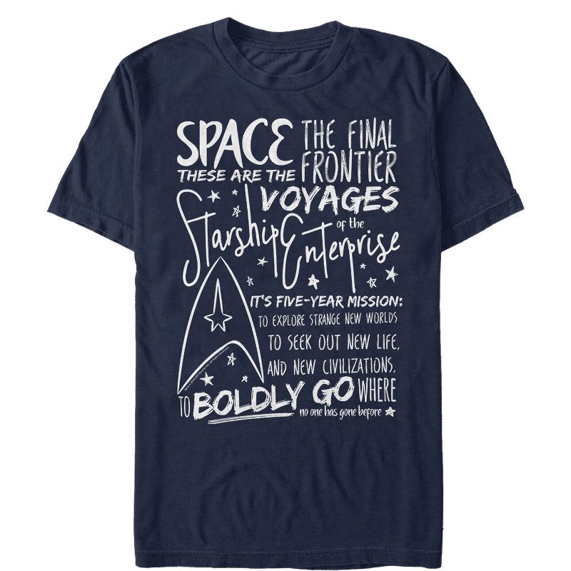 Men's Star Trek 5-Year Mission Text T-Shirt, 1 of 5