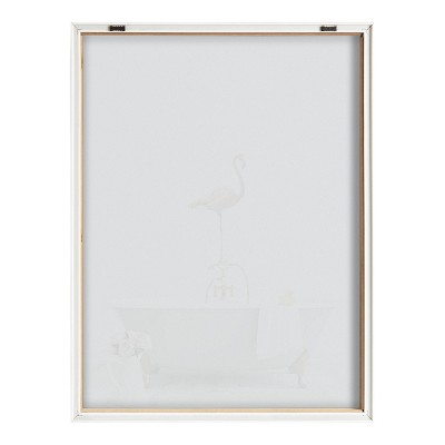 Blake Flamingo Cottage Bathroom Framed Glass Art Print