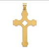 Black Bow Jewelry Men's 14k Yellow Gold Polished 2D Flanched Cross Pendant, 24 x 46mm - 3 of 4