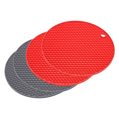 Unique Bargains Silicone Pot Holder Teapot Coaster Trivet Mat 4 Pcs
