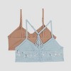 Maidenform Girls' 2pk Seamfree Lace Back Crop Bra - White - 2 of 3