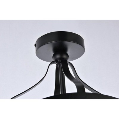 Black Iron Indoor/Outdoor 1-Light Flush Mount Fixture