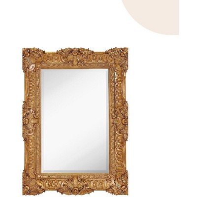 Large Ornate Gold Baroque Rectangular Wall Mirror