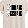 Women's - Peanuts - Snoopy Inhale Exhale Oversized Graphic T-Shirt - 2 of 4
