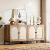 Rattan Buffet Cabinet with Storage Doors and Adjustable Shelf for Living Room and Hallway - 3 of 4