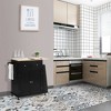 Tangkula Rolling Kitchen Island Utility Trolley Cabinet Storage Spice Towel Rack Black - image 2 of 4