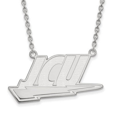 Black Bow Jewelry 10k White Gold John Carroll Blue Streaks NCAA Necklace 18 Inch
