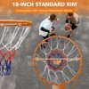 Dexmalle 18" Steel Rim Wall Mounted Basketball Goal Hoop with Net for Indoor Outdoor Orange - 4 of 4