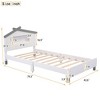 Wood Bed Frame With House-Shaped Headboard Motion Activated Night Lights 300LBS Max Load Easy Assembly Platform Bed - 2 of 4
