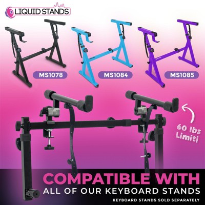 Adjustable Black Steel 2-Tier Keyboard Stand Attachment