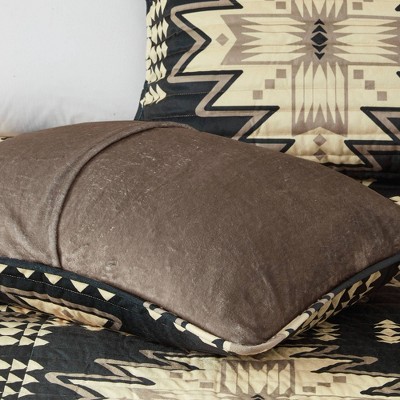 Full Black and Tan Aztec Pattern Quilt Set