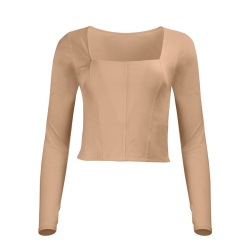 Hailey Mesh and Cotton Long Sleeve Top - LEZAT - image 1 of 4