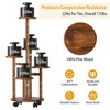 NewHome"5-Tier Rolling Plant Stand with Detachable Wheels - Wooden Display Rack for Indoor and Outdoor Decoration"DarkBrown - 3 of 4