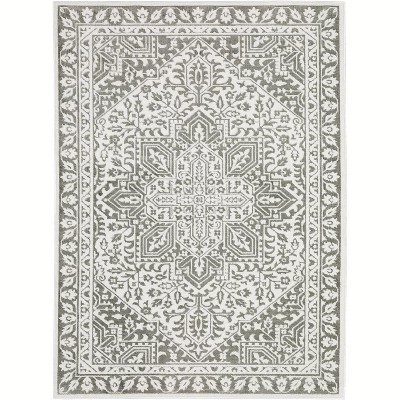 Oriental Weavers Montecito 1101W Grey/ White Indoor Area Rug - 3'3" x 5'