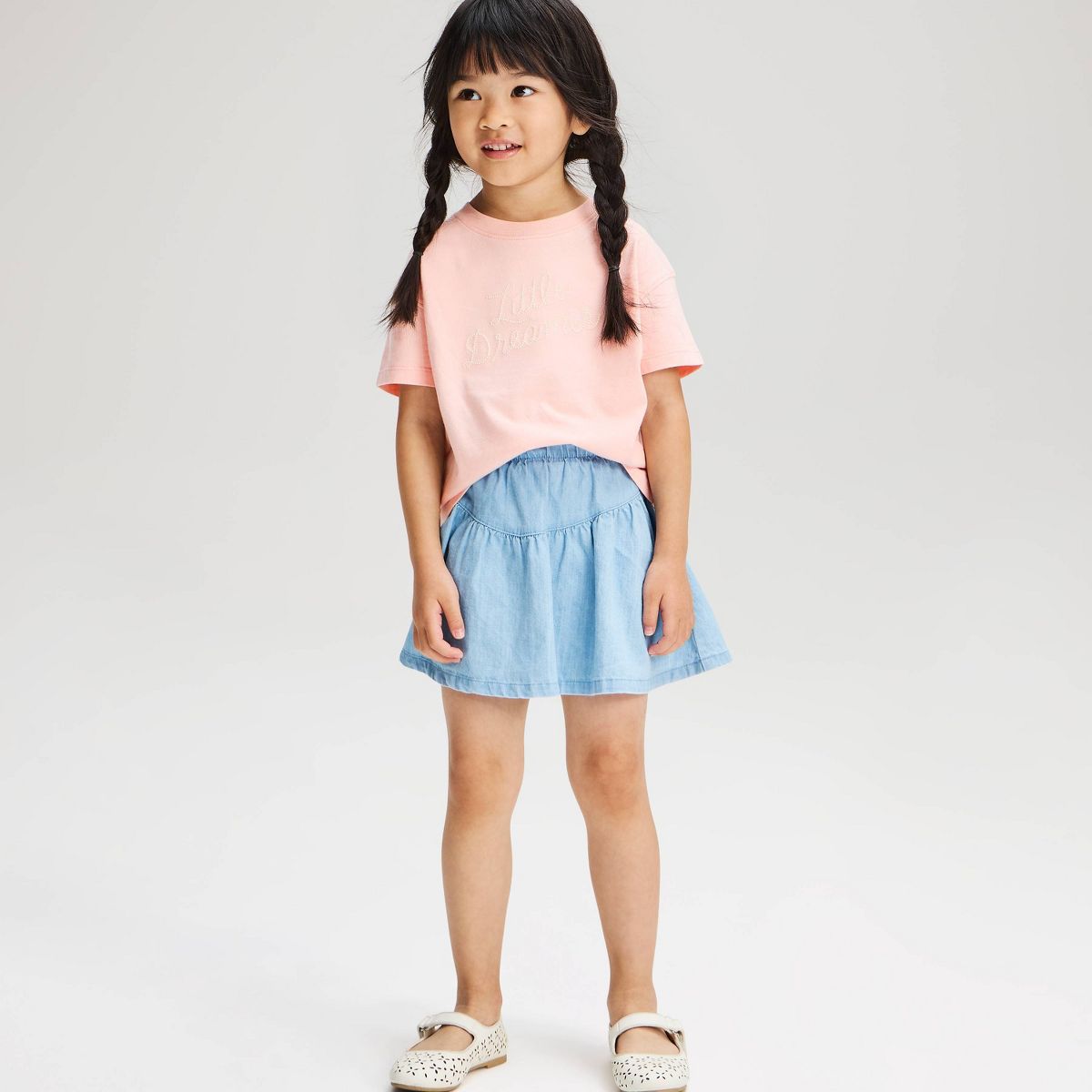 Baby & Toddler Girls' Little Dreamer Oversized Short Sleeve T-Shirt - Cat & Jack™ Light Pink