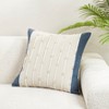 Saro Lifestyle Rope and Bead Pillow Cover, 20"x20", Blue - 4 of 4