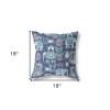 18" X 18" Blue And Gray Paisley Blown Seam Suede Throw Pillow - 3 of 4