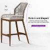 PURPLE LEAF 2 Pieces Bar Stools Patio Modern Rattan Barstools Aluminum Woven Tall Bar Chairs with Cushions for Outdoor Kitchen Island Garden - 3 of 4