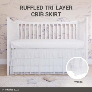 Tadpoles Triple Layer Tulle Crib Skirt | 28" x 52" with a 16" Drop | 100% Polyester Panels, 80% Polyester & 20% Cotton Lining - 1 of 4