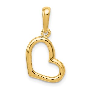 Black Bow Jewelry 14k Yellow Gold Polished Plain Heart Pendant, 13mm - 1 of 4